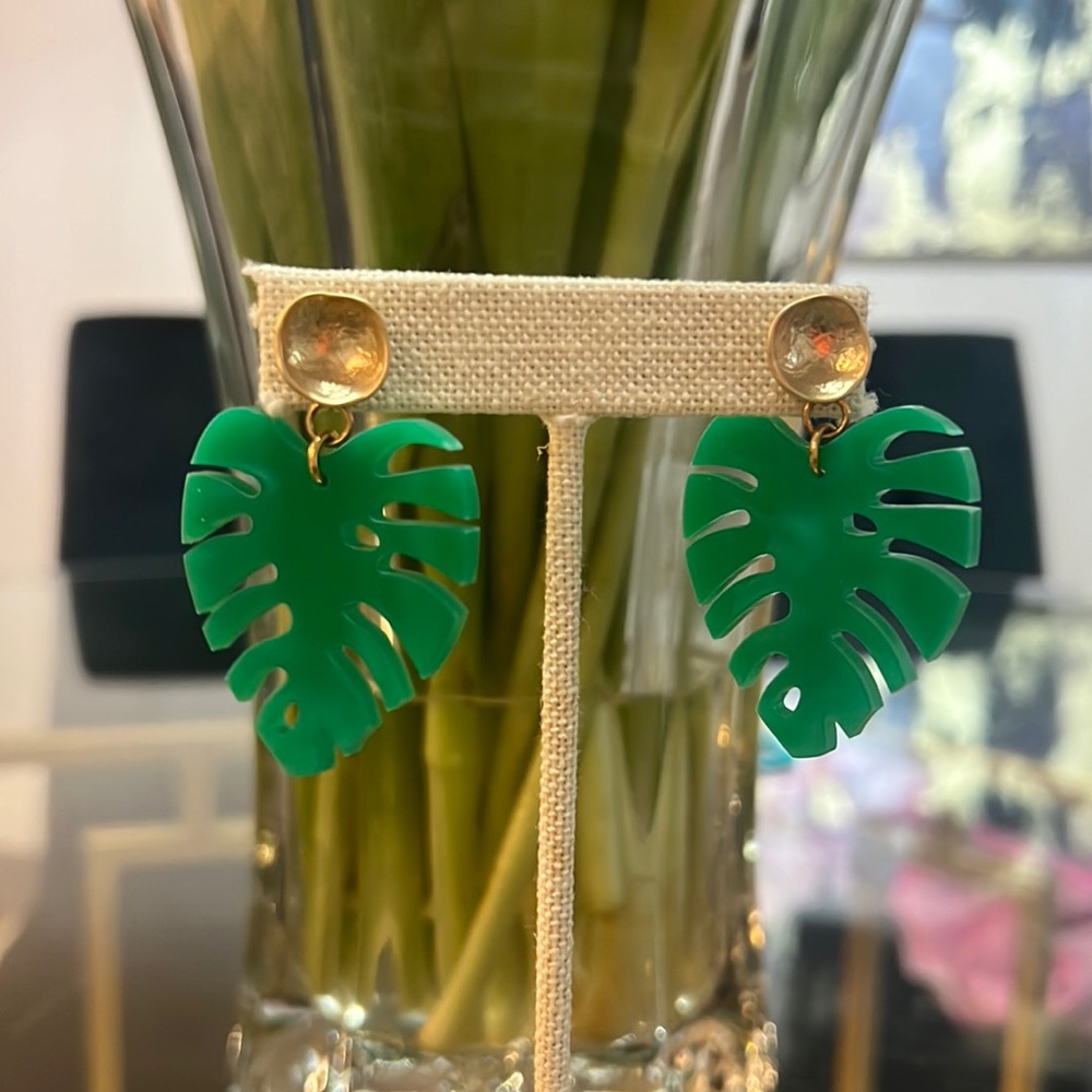 Brand New Palm Leaf Earrings